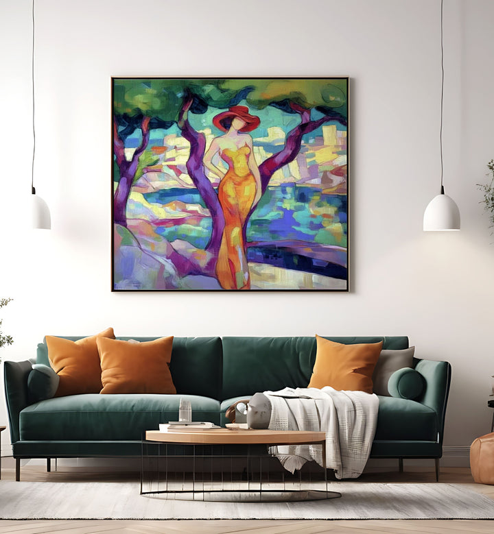 Stylish artwork featuring the WOMAN IN YELLOW, showcasing elegance and vibrancy in a modern setting.