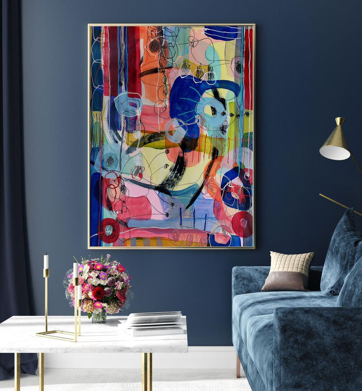 Vibrant SPIDER ATTACK, ABSTRACT PAINTINGS enhances modern decor with bold colors and striking brush strokes.