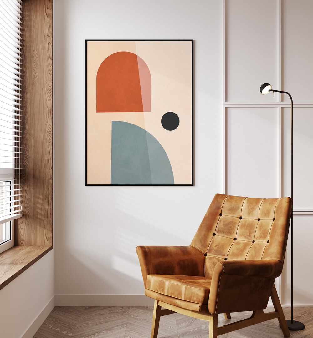 Stylish SEMICIRCLES I, BOHO ART PAINTINGS enhance modern decor with unique geometric designs and vibrant colors.