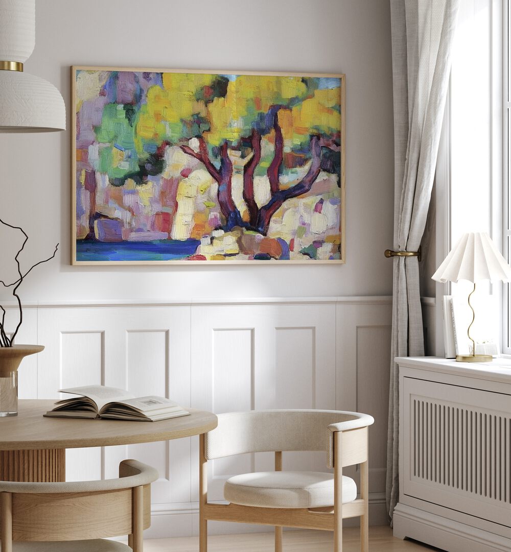 Vibrant artwork titled TREE BY THE WATER, enhancing any space with natural beauty and artistic flair.
