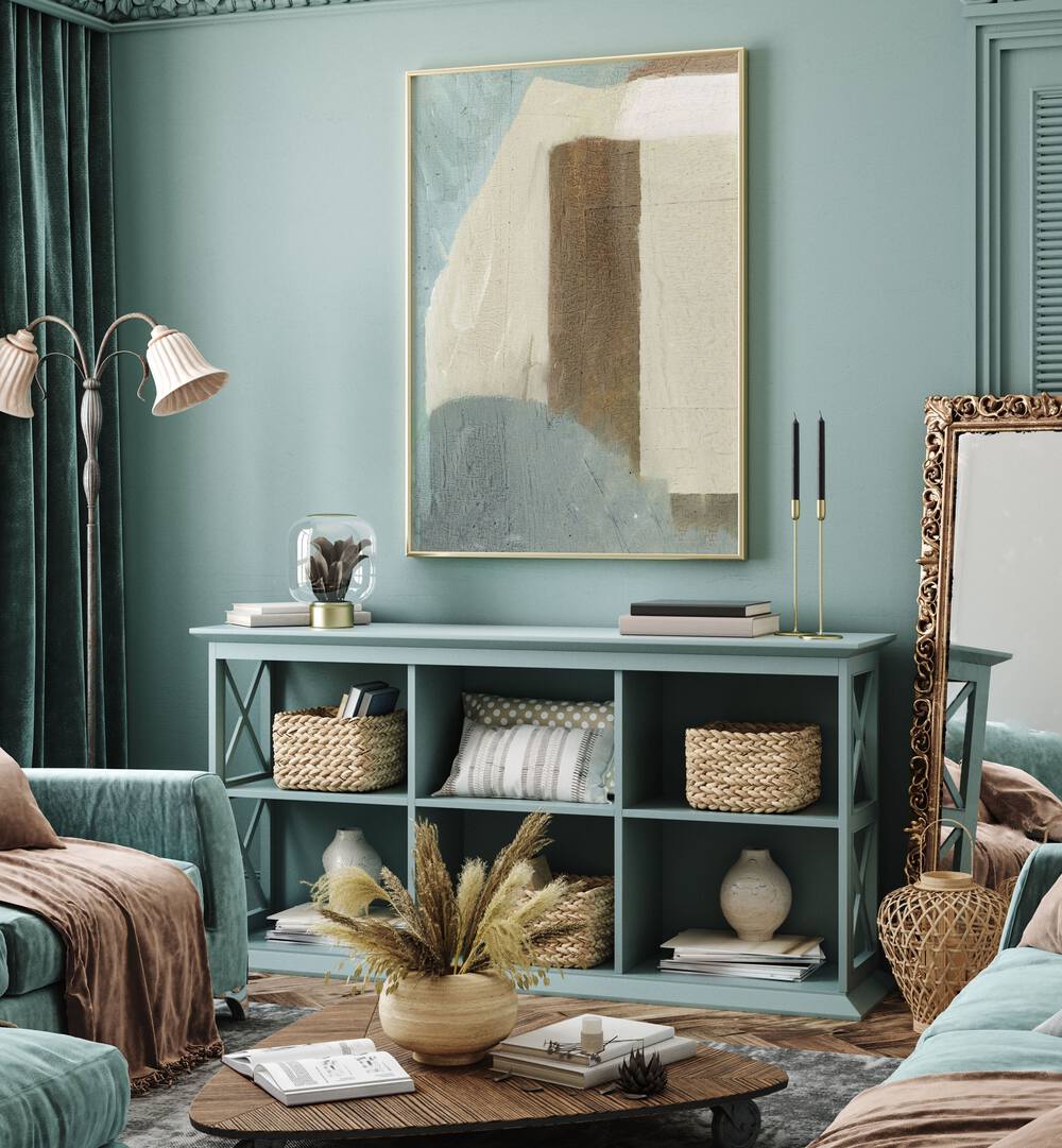 Stylish living room featuring BASE, ABSTRACT PAINTINGS as a stunning centerpiece for modern decor.