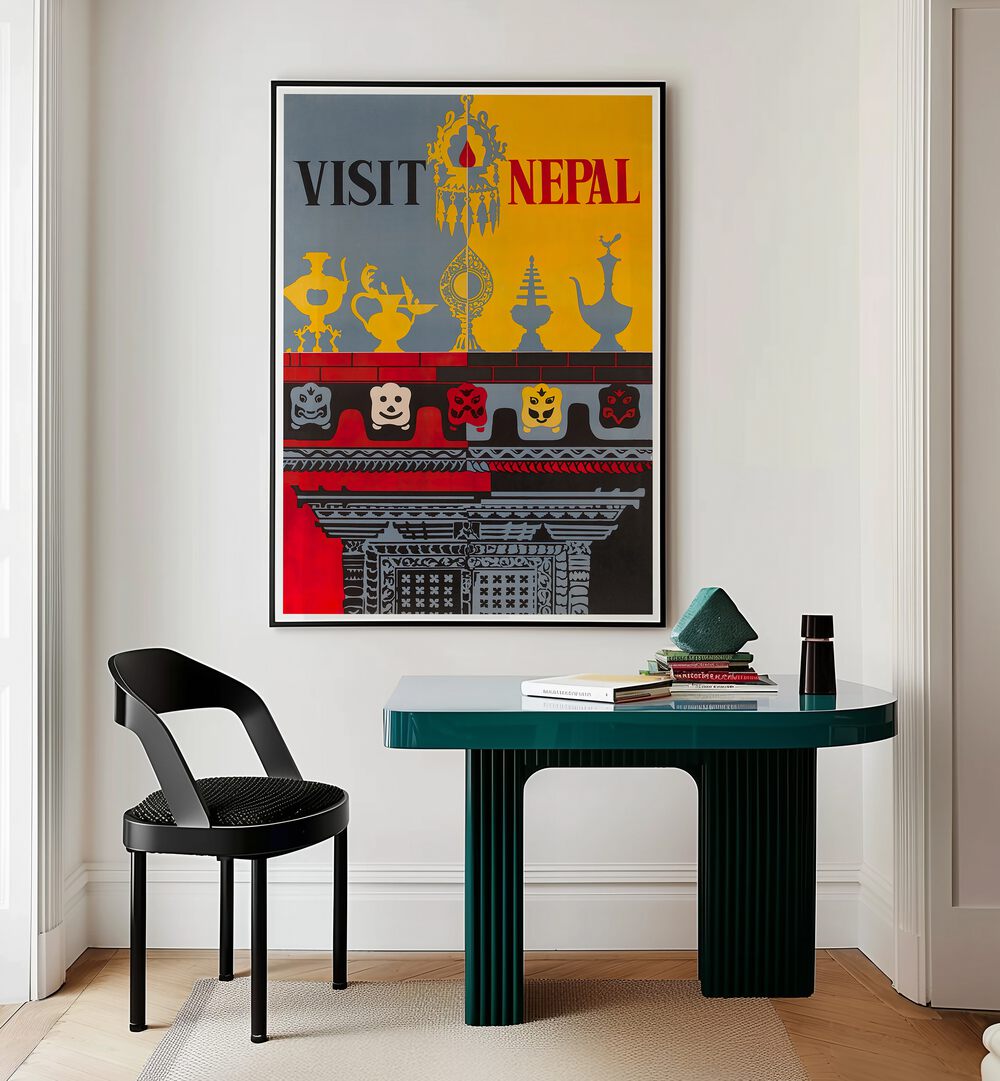 Stylish NEPAL, VINTAGE TRAVEL POSTERS enhance any space, celebrating Nepal's beauty and rich culture. Perfect for wanderlust!