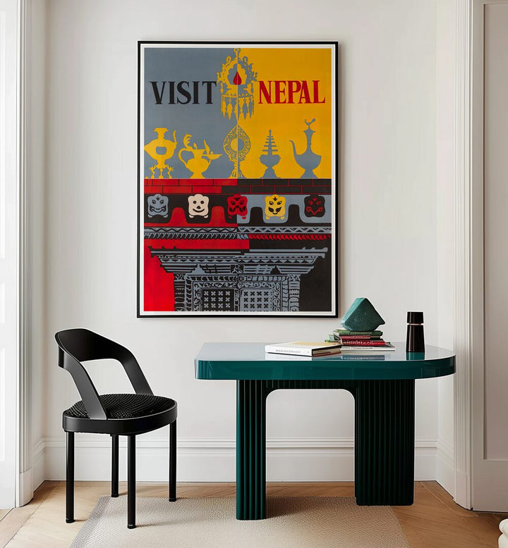 Stylish NEPAL, VINTAGE TRAVEL POSTERS enhance any space, celebrating Nepal's beauty and rich culture. Perfect for wanderlust!