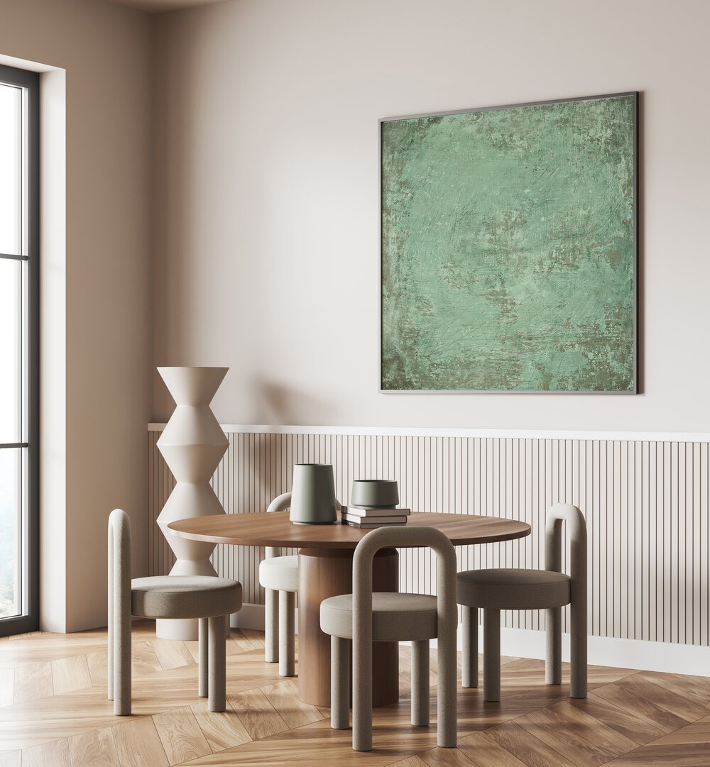 Elegant room featuring TEXTURE I, ABSTRACT PAINTINGS, enhancing decor with its unique textured surface and color.