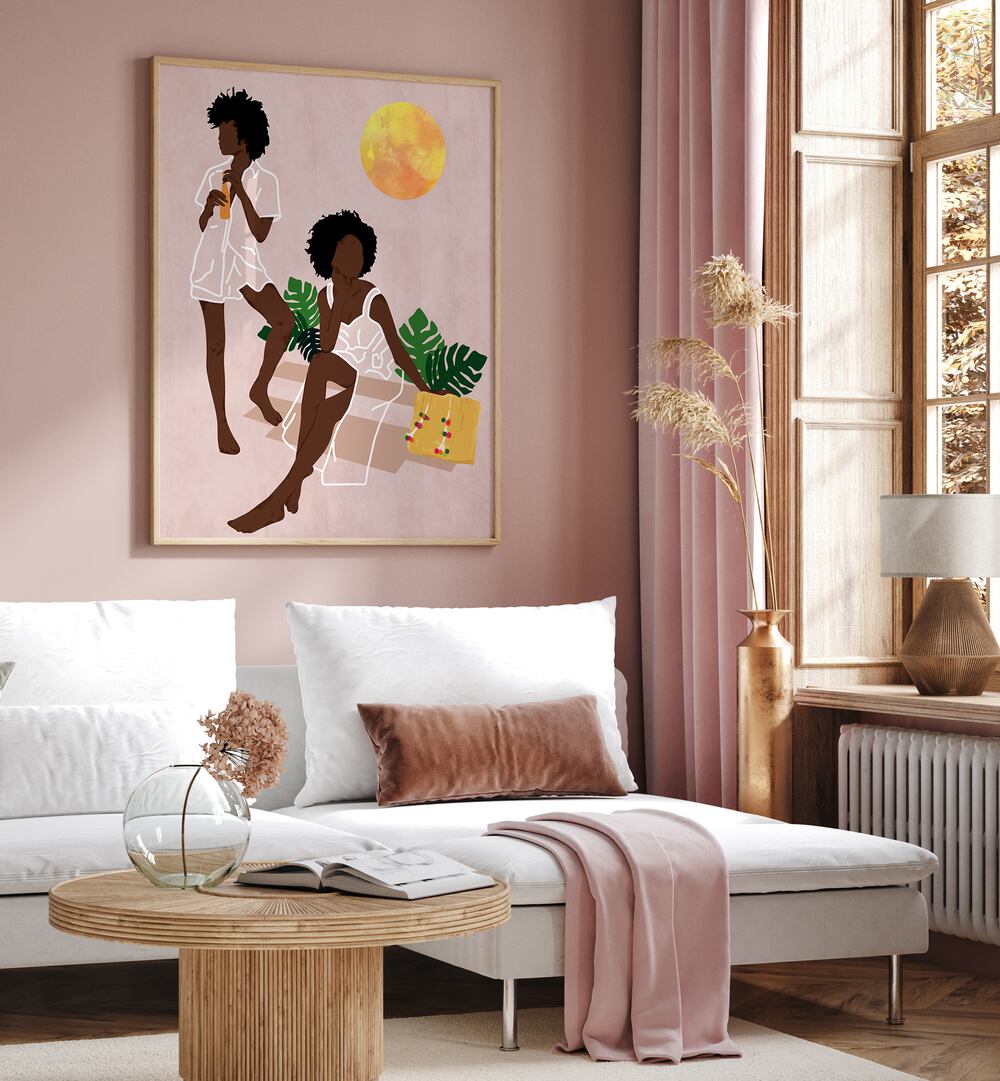 SUNLIT QUEENS , BOHO ART PAINTINGS
