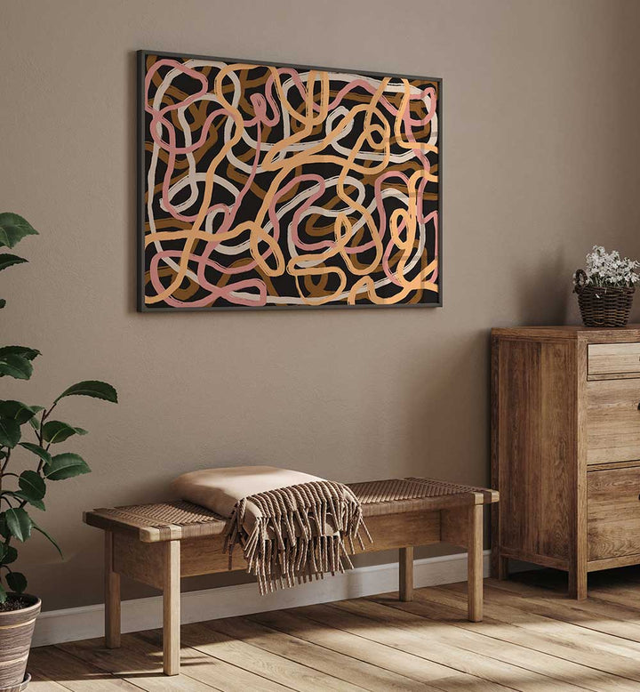 TANGLED COLORFUL LINES , ABSTRACT PAINTINGS