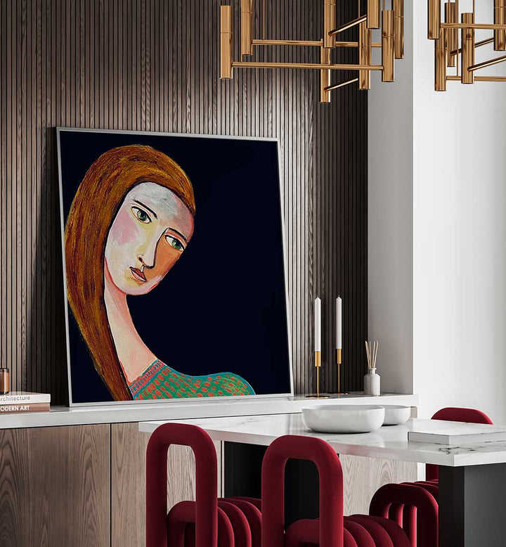 WOMAN LOOKING , PORTRAITS & FIGURATIVE ILLUSTRATIONS