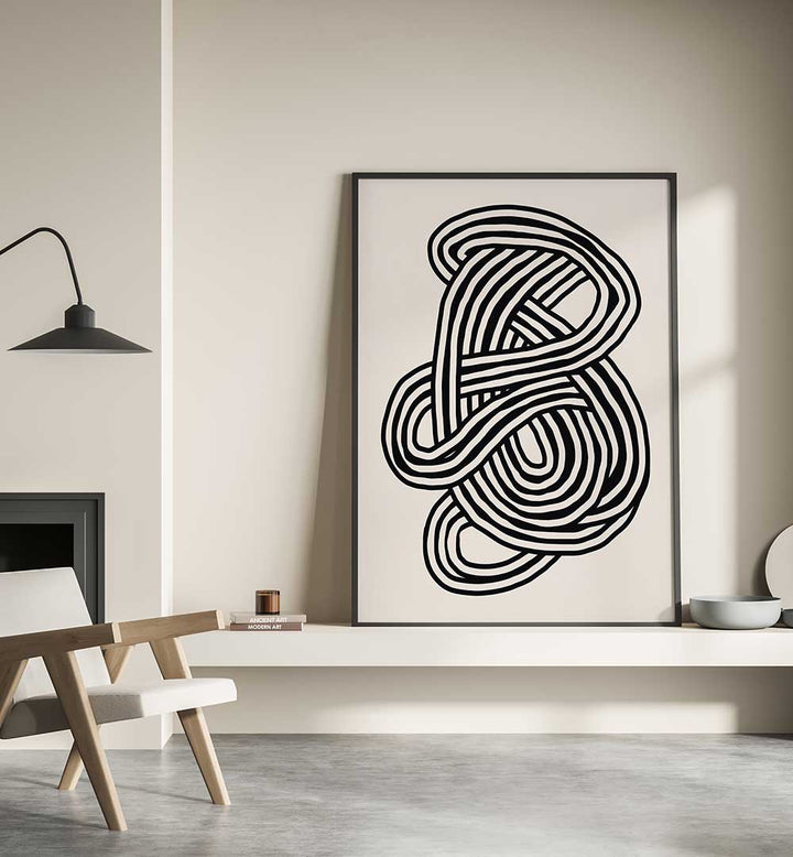 LINE ART ORGANIC SHAPE IN BLACK , LINE ART PAINTINGS
