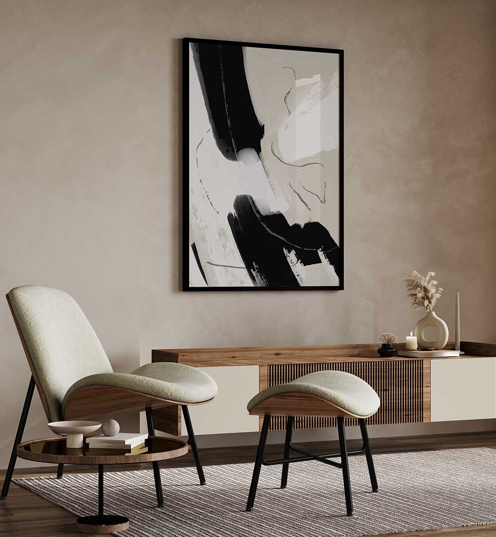 PAINT ABSTRACT B & W , ABSTRACT PAINTINGS