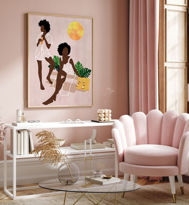 SUNLIT QUEENS , BOHO ART PAINTINGS
