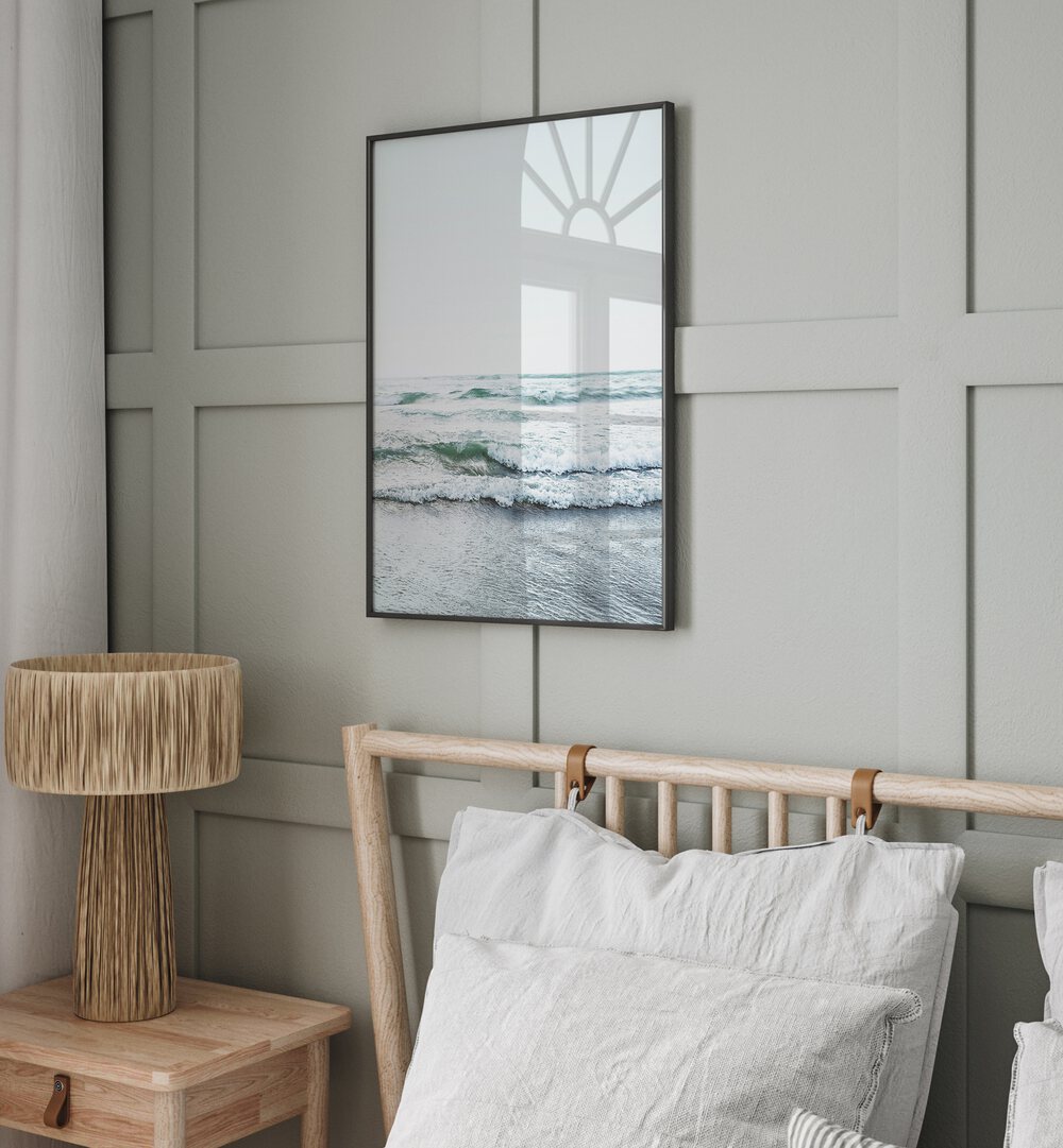 Serene BLUE OCEAN, BEACH PAINTINGS enhance your space with calming ocean waves and a peaceful atmosphere.