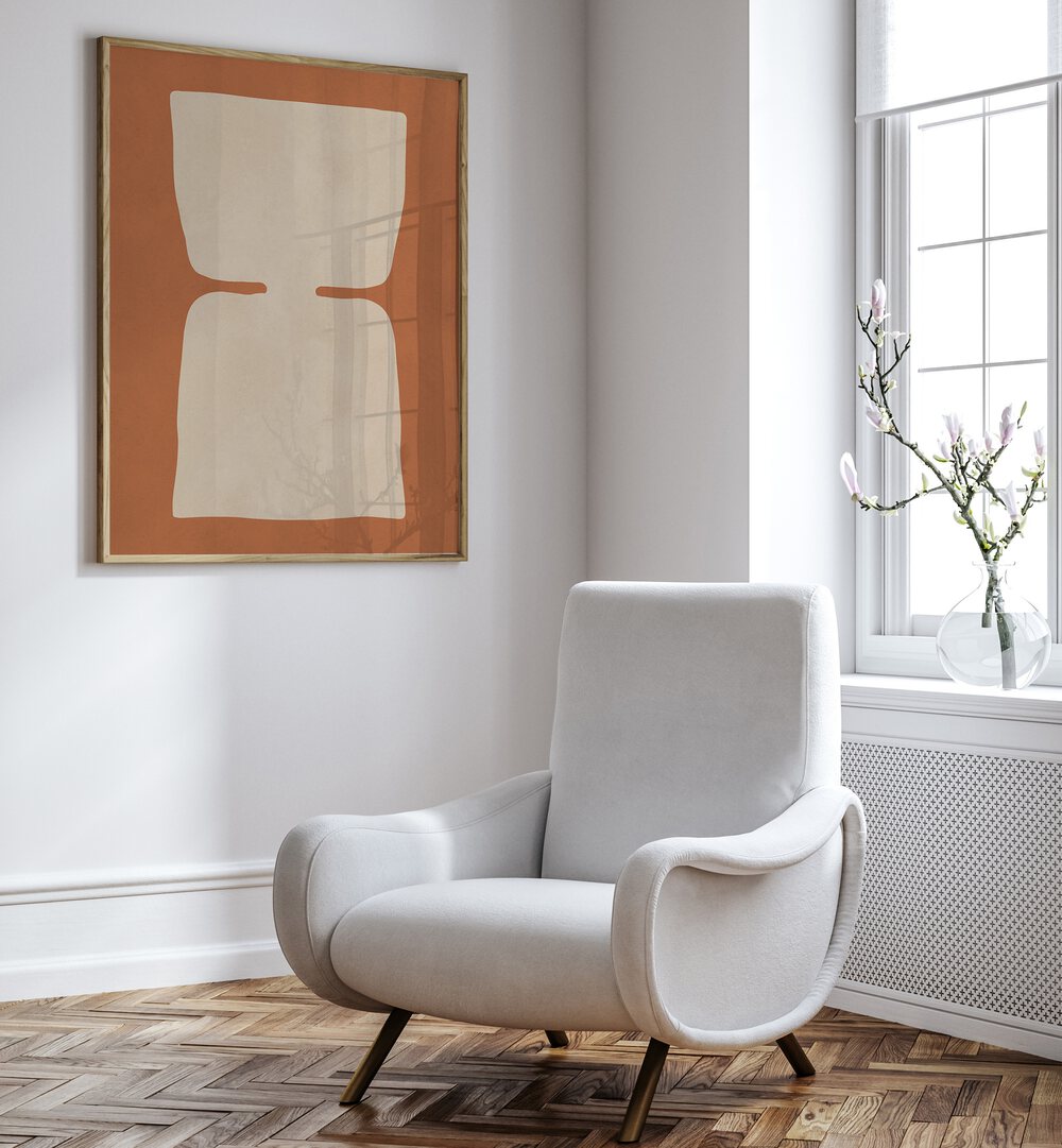 Stylish interior featuring TRIBAL SHAPES XVI, GEOMETRIC ART PRINTS, enhancing modern decor with cultural elegance.
