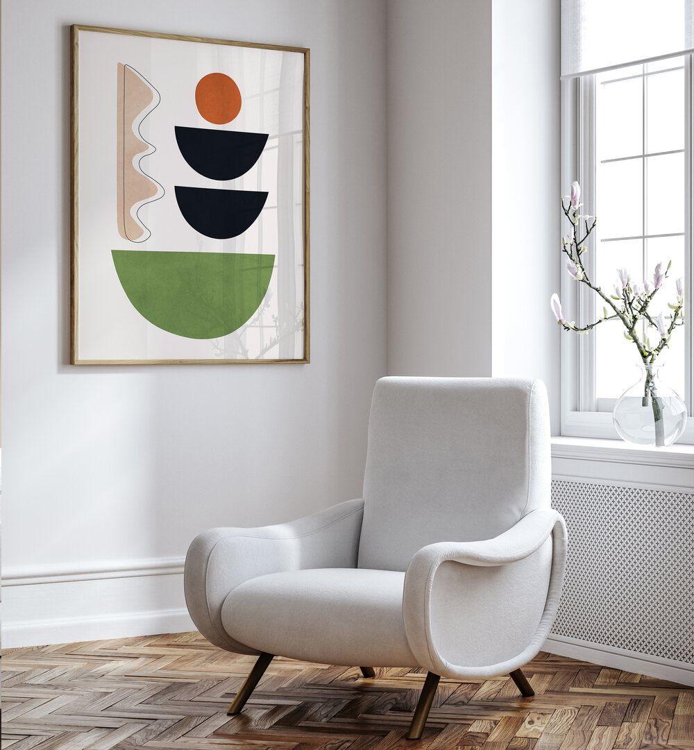 Stylish room featuring EXPRESSIVE VII, GEOMETRIC ART PRINTS, enhancing artistic visions with modern design.