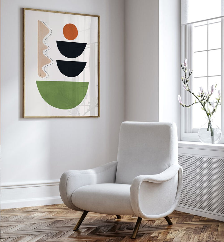 Stylish room featuring EXPRESSIVE VII, GEOMETRIC ART PRINTS, enhancing artistic visions with modern design.