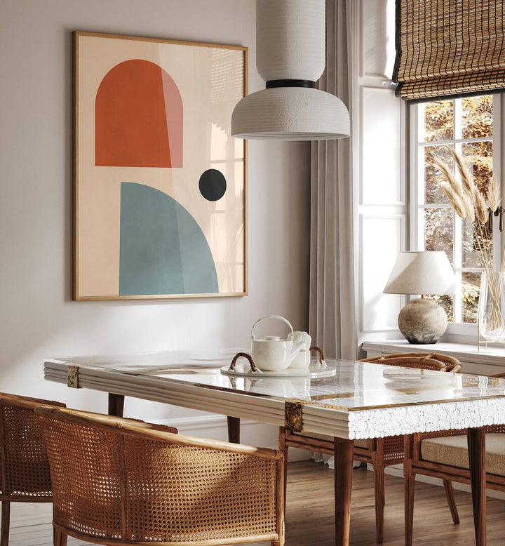 Bright and modern SEMICIRCLES I, BOHO ART PAINTINGS enhance any space with innovative design and aesthetic appeal.