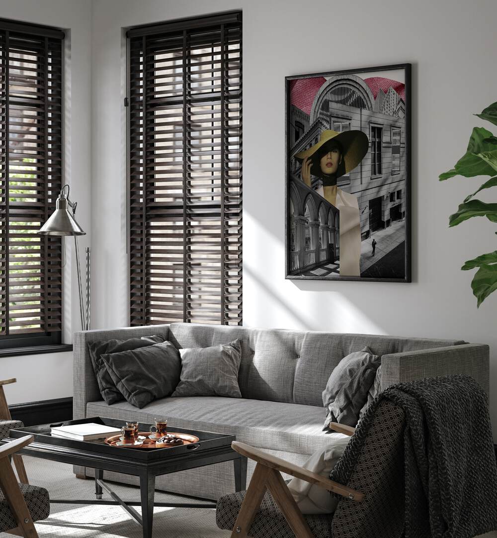 Stylish interior featuring STREET II, SURREAL ART PRINTS, enhancing urban adventure aesthetics in modern decor.