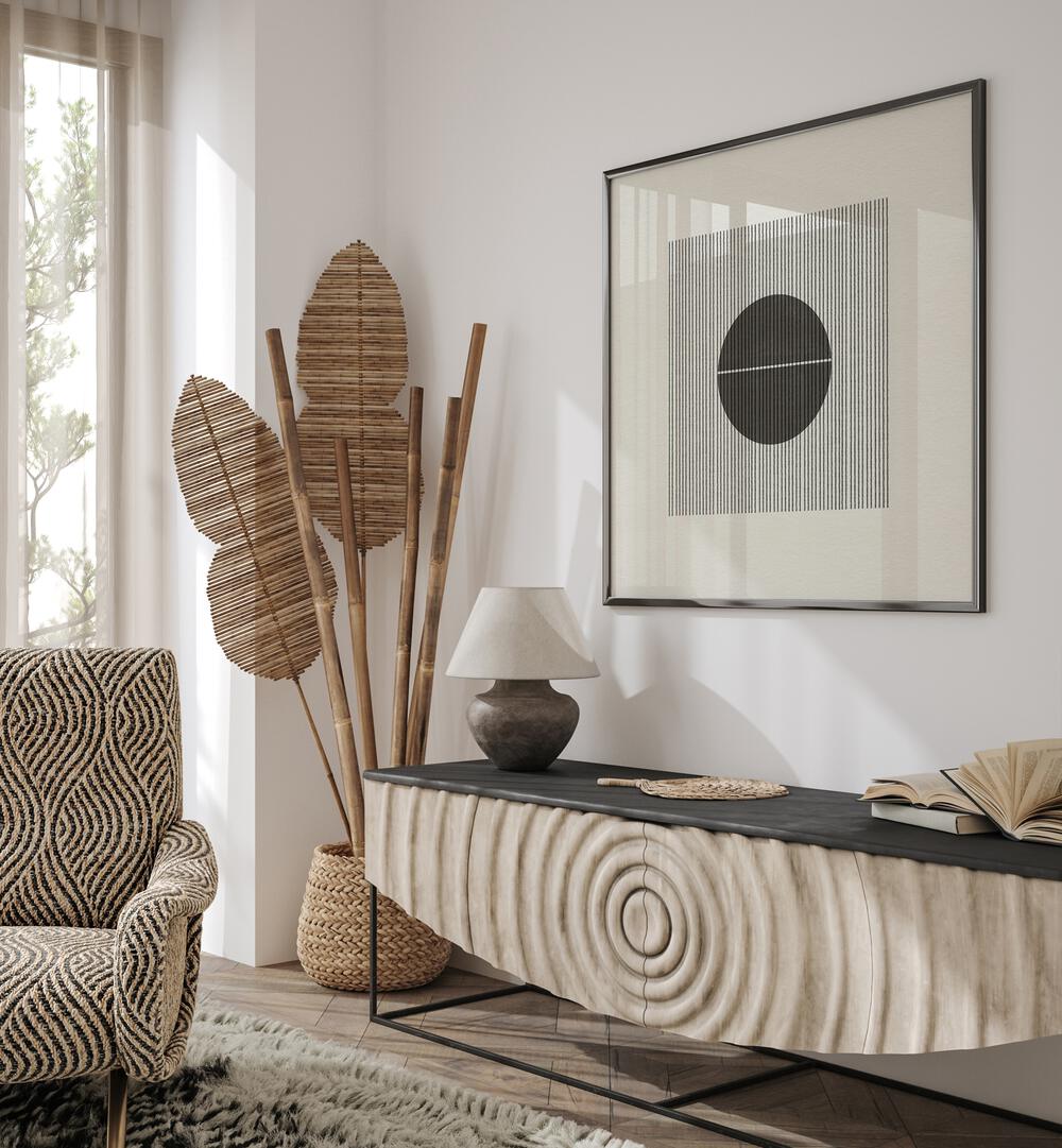 Stylish interior featuring PAPER OBJECT V, GEOMETRIC ART PRINTS, enhancing modern decor with creative flair.