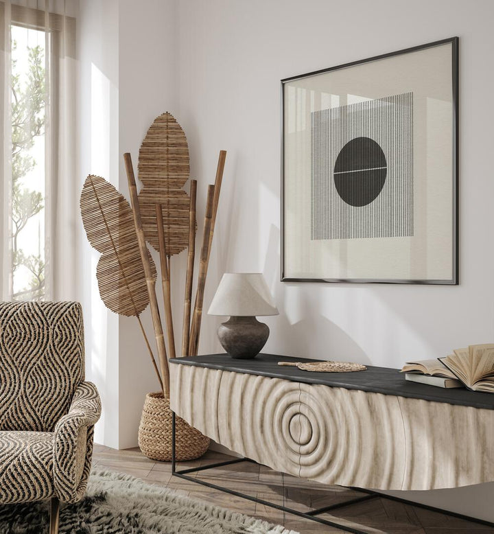 Stylish interior featuring PAPER OBJECT V, GEOMETRIC ART PRINTS, enhancing modern decor with creative flair.