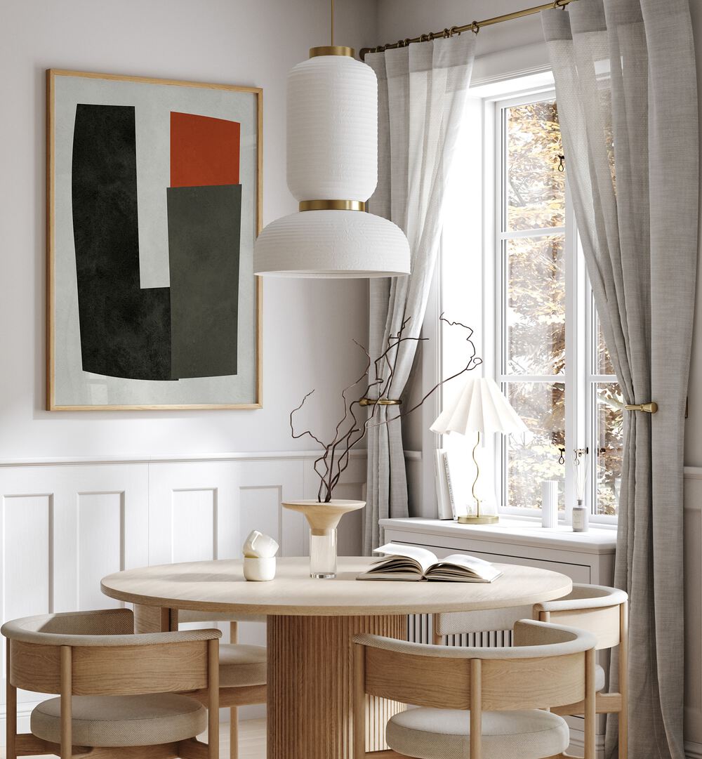 Stylish living space featuring MODERN SHAPES VII, GEOMETRIC ART PRINTS that enhance contemporary design aesthetics.