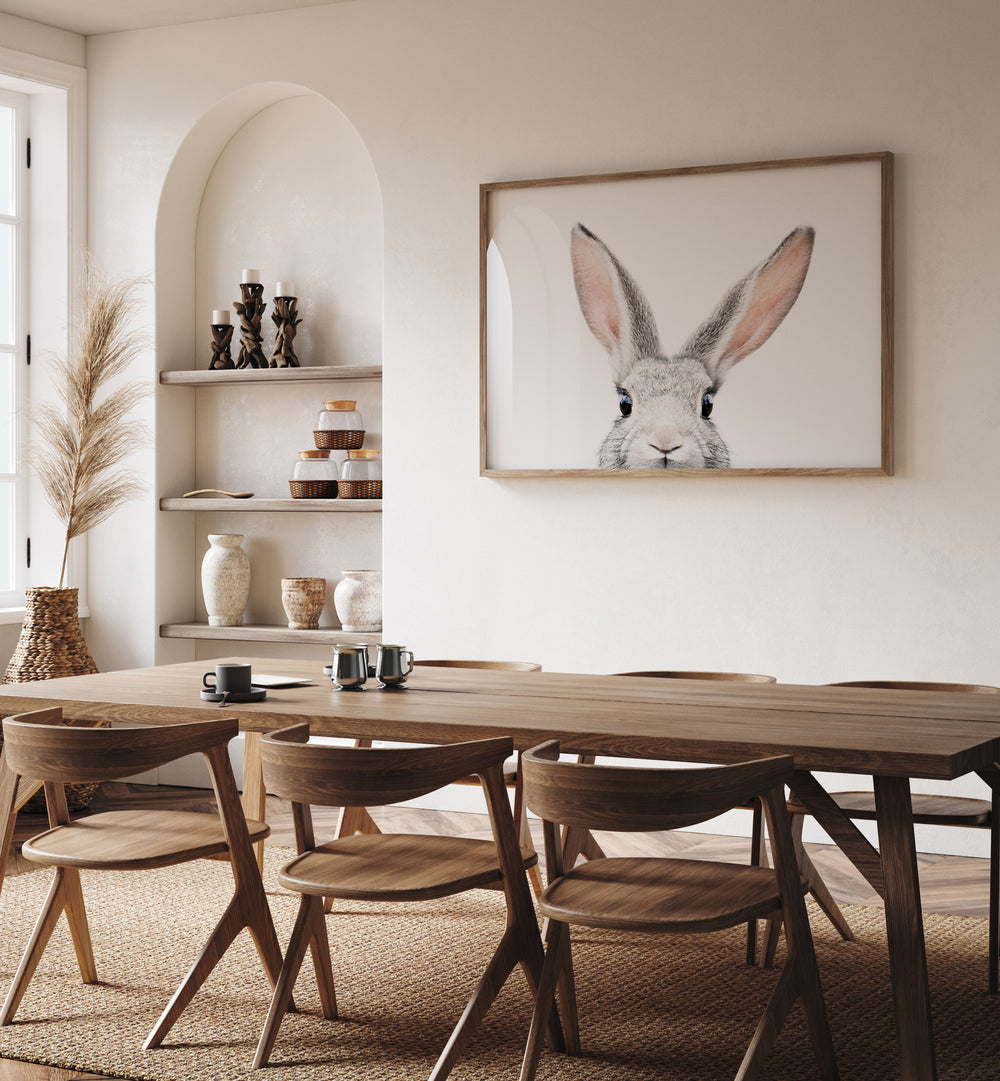 Charming PEEKING BUNNY, KIDS ROOM PAINTINGS brighten any space with playful whimsy, perfect for children and adults alike.