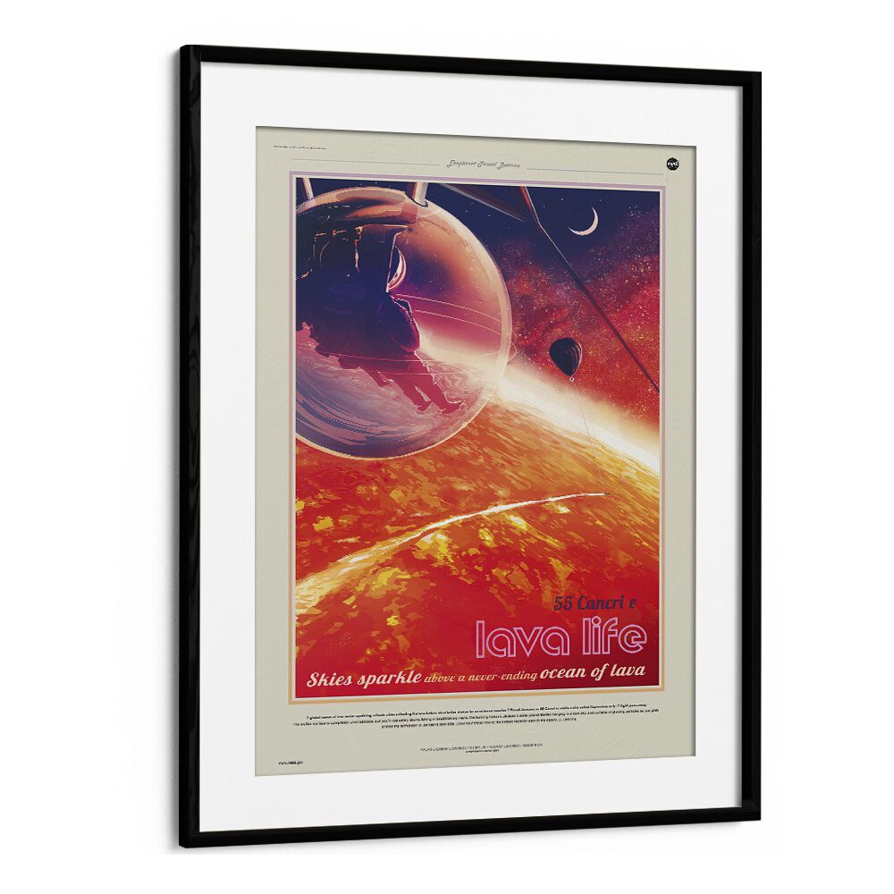 55 Cancri E Astronaut & Nasa Paintings, Space Art Prints Artwork in Black Frame With Mount
