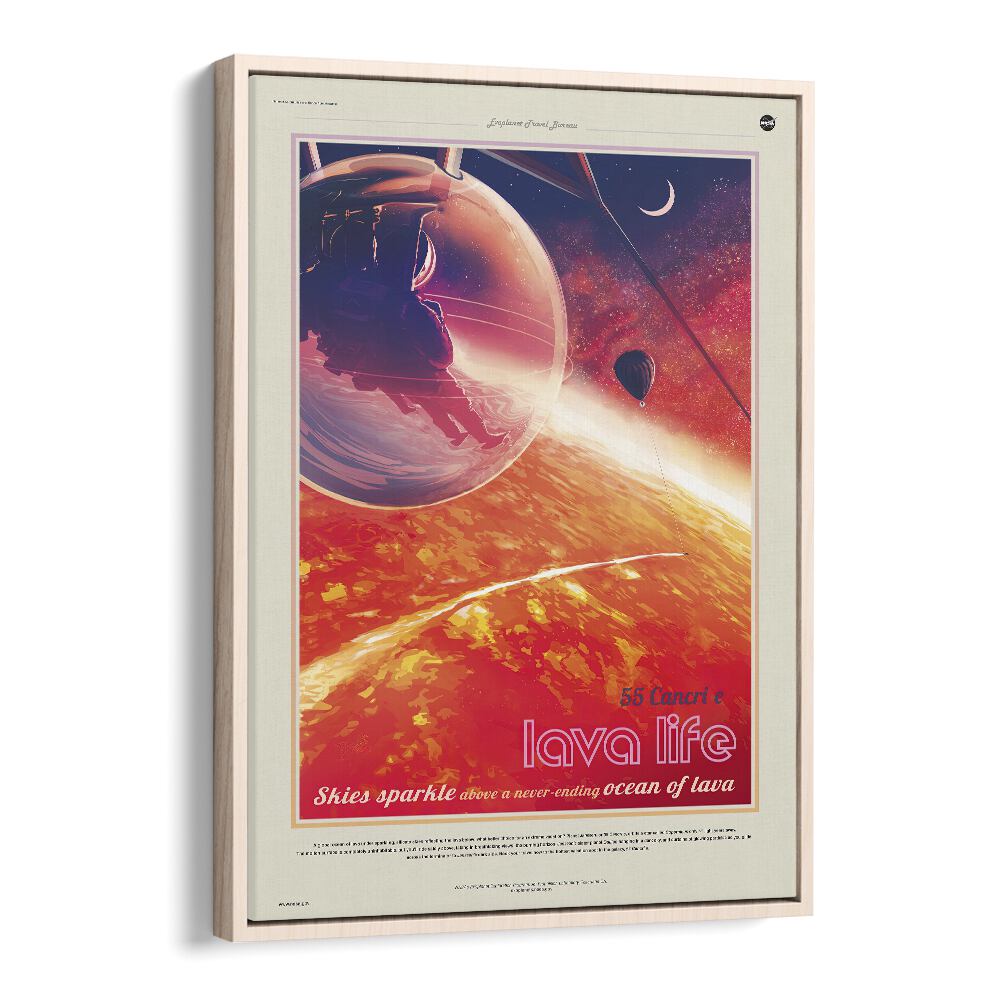 55 Cancri E Astronaut & Nasa Paintings, Space Art Prints Artwork in Oak Wood Floater Frame
