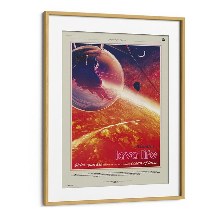 55 Cancri E Astronaut & Nasa Paintings, Space Art Prints Artwork in Oak Wood Frame With Mount
