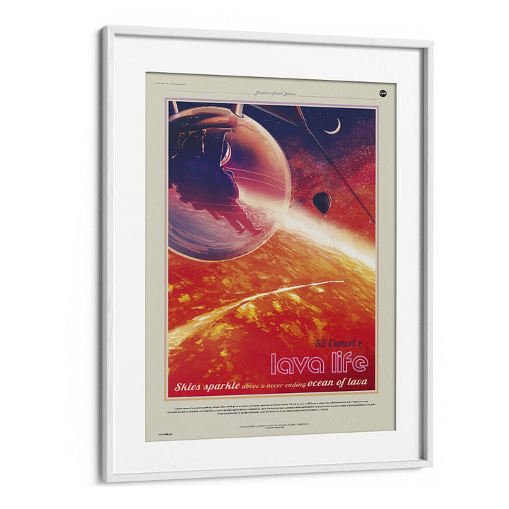 55 Cancri E Astronaut & Nasa Paintings, Space Art Prints Artwork in White Frame With Mount
