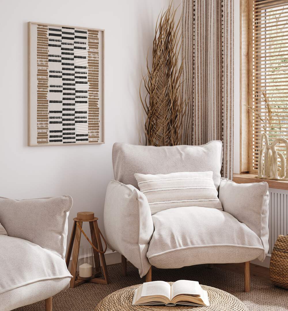 Elevate your decor with LINO CUT PATTERN NO.2, GEOMETRIC ART PRINTS, showcasing modern elegance in your space.