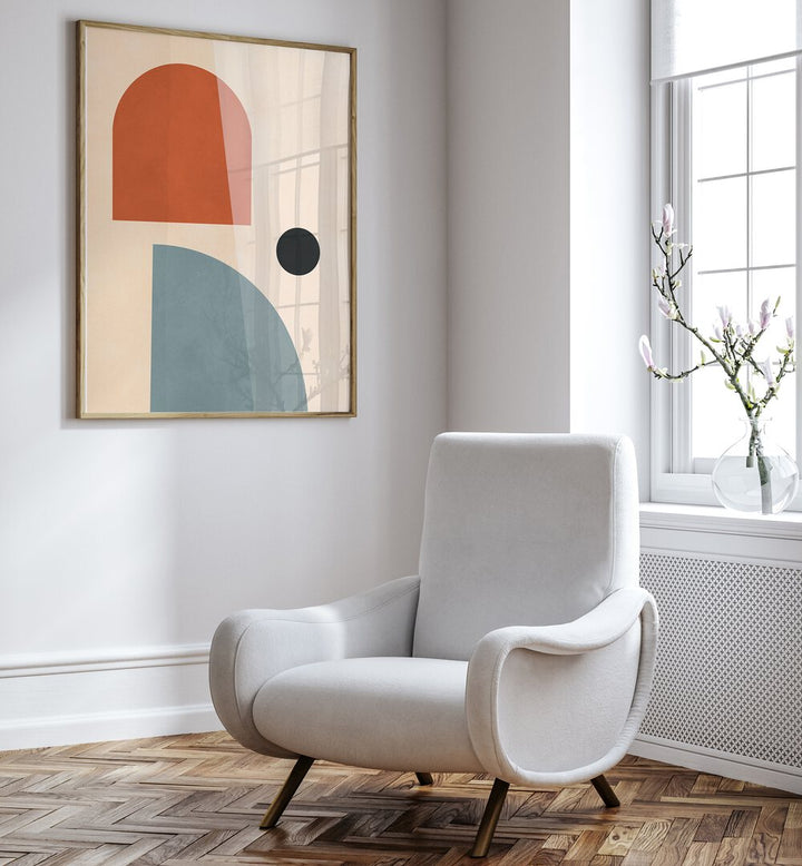 Stylish SEMICIRCLES I, BOHO ART PAINTINGS complement modern interiors with innovative geometric designs.