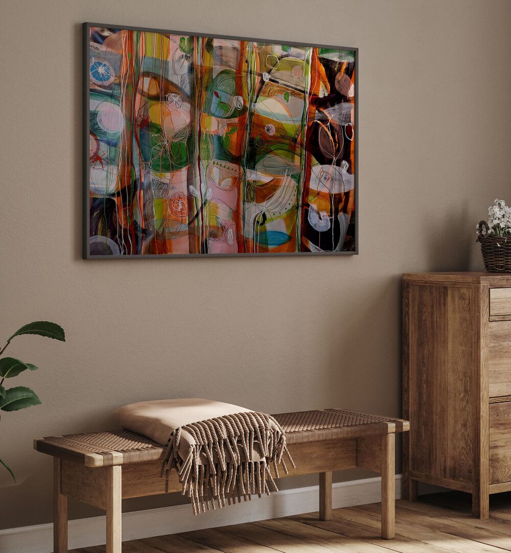 VIBRANT WHIMSY, ABSTRACT PAINTINGS brighten up home decor with bold colors and modern artistic flair.