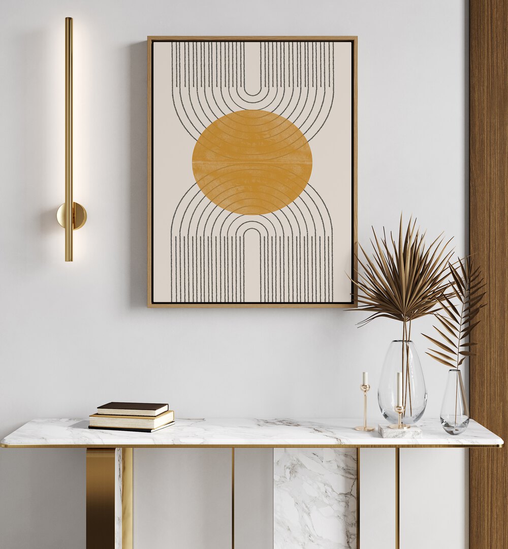 Stylish ARCH COMPOSITION NO I., BOHO ART PAINTINGS enhancing a chic interior with elegance and tranquility.