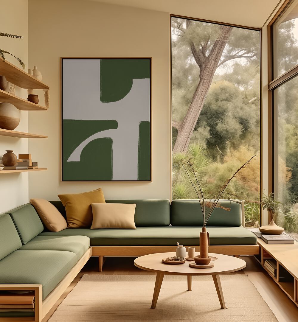 Transform your space with our GREEN BEIGE MODERN, ABSTRACT PAINTINGS, blending elegance and tranquility effortlessly.