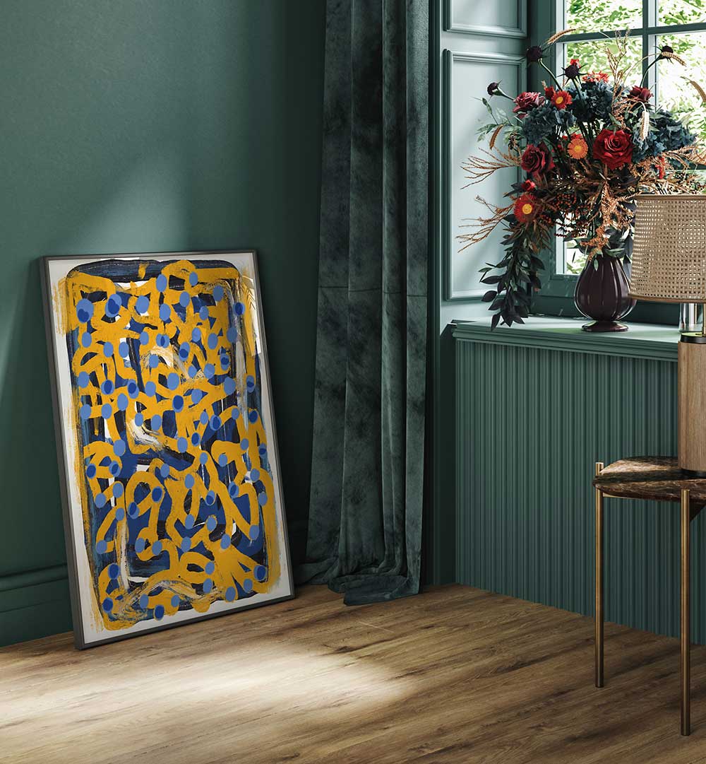 BLUE POLKA DOT , ABSTRACT PAINTINGS