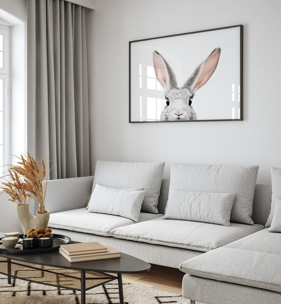 Charming PEEKING BUNNY, KIDS ROOM PAINTINGS, adds whimsy to any space, perfect for children and adults alike!