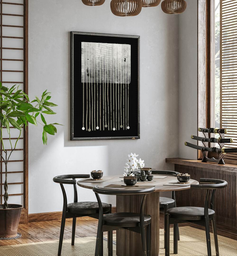 Transform your space with MIDNIGHT ESCAPE ABSTRACTION, GEOMETRIC ART PRINTS showcasing bold symmetry and abstract shapes.