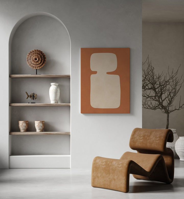 Vibrant TRIBAL SHAPES XVII, GEOMETRIC ART PRINTS showcased in a modern decor setting, blending ancient inspiration beautifully.