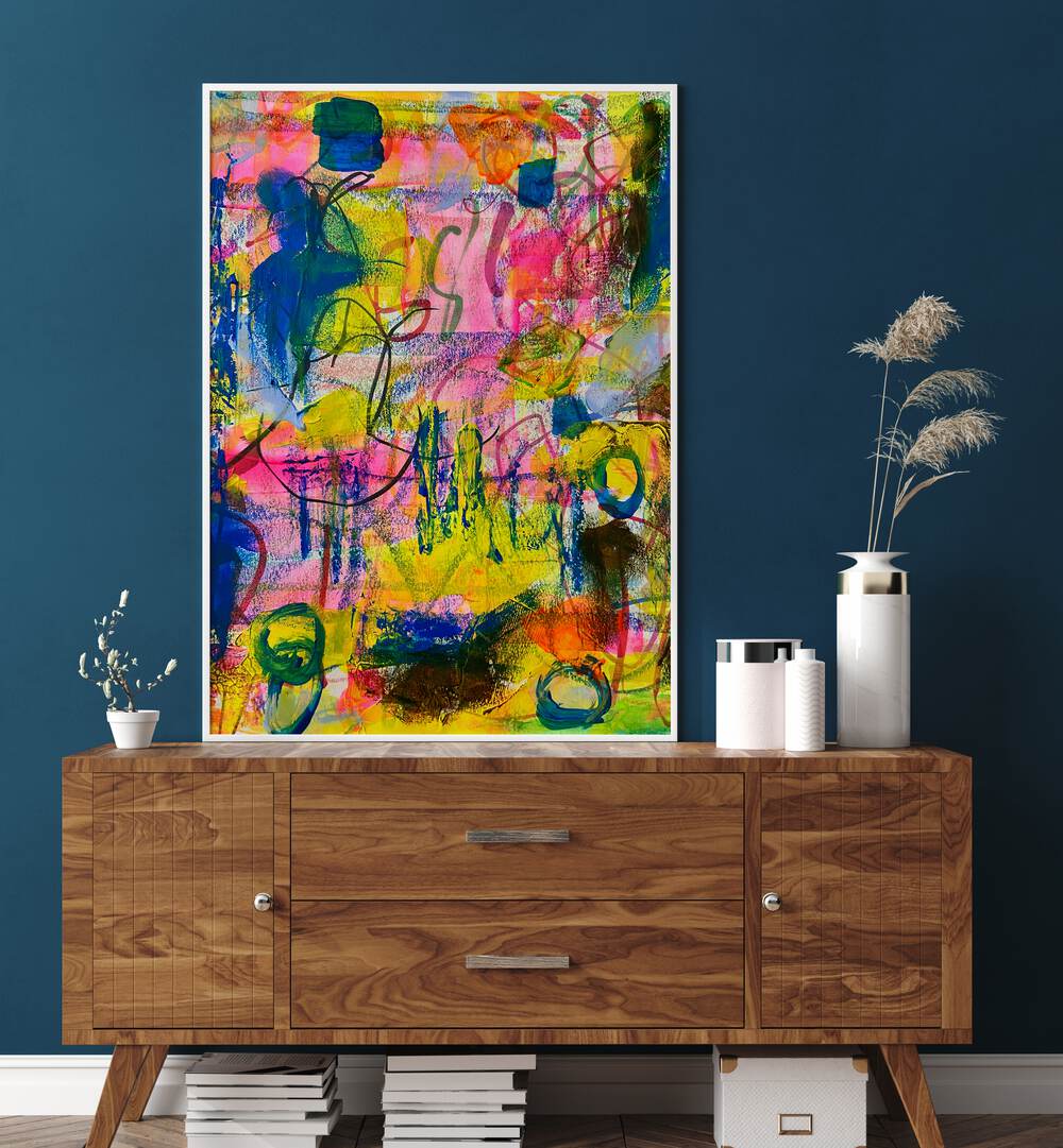 Vibrant DAY VIII, ABSTRACT PAINTINGS enhances your space with dynamic colors and expressive design, sparking creativity.