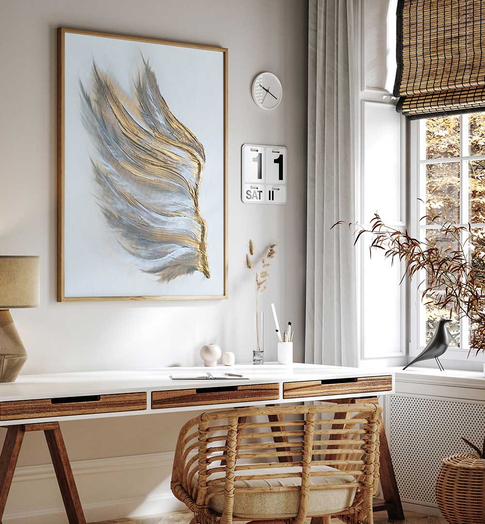 WING IN GOLD AND WHITE , FASHION POSTERS