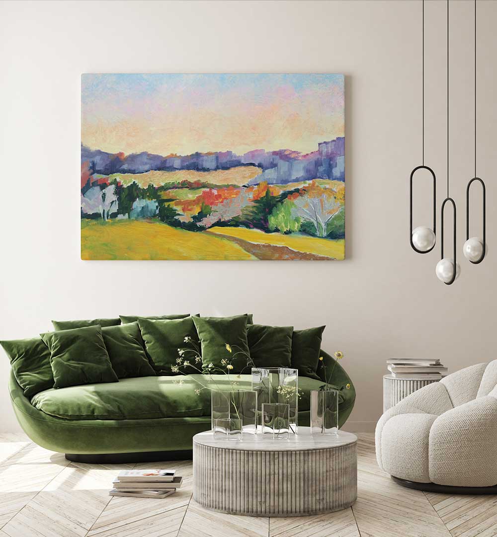 COVERED BRIDGE ROAD , LANDSCAPE PAINTINGS