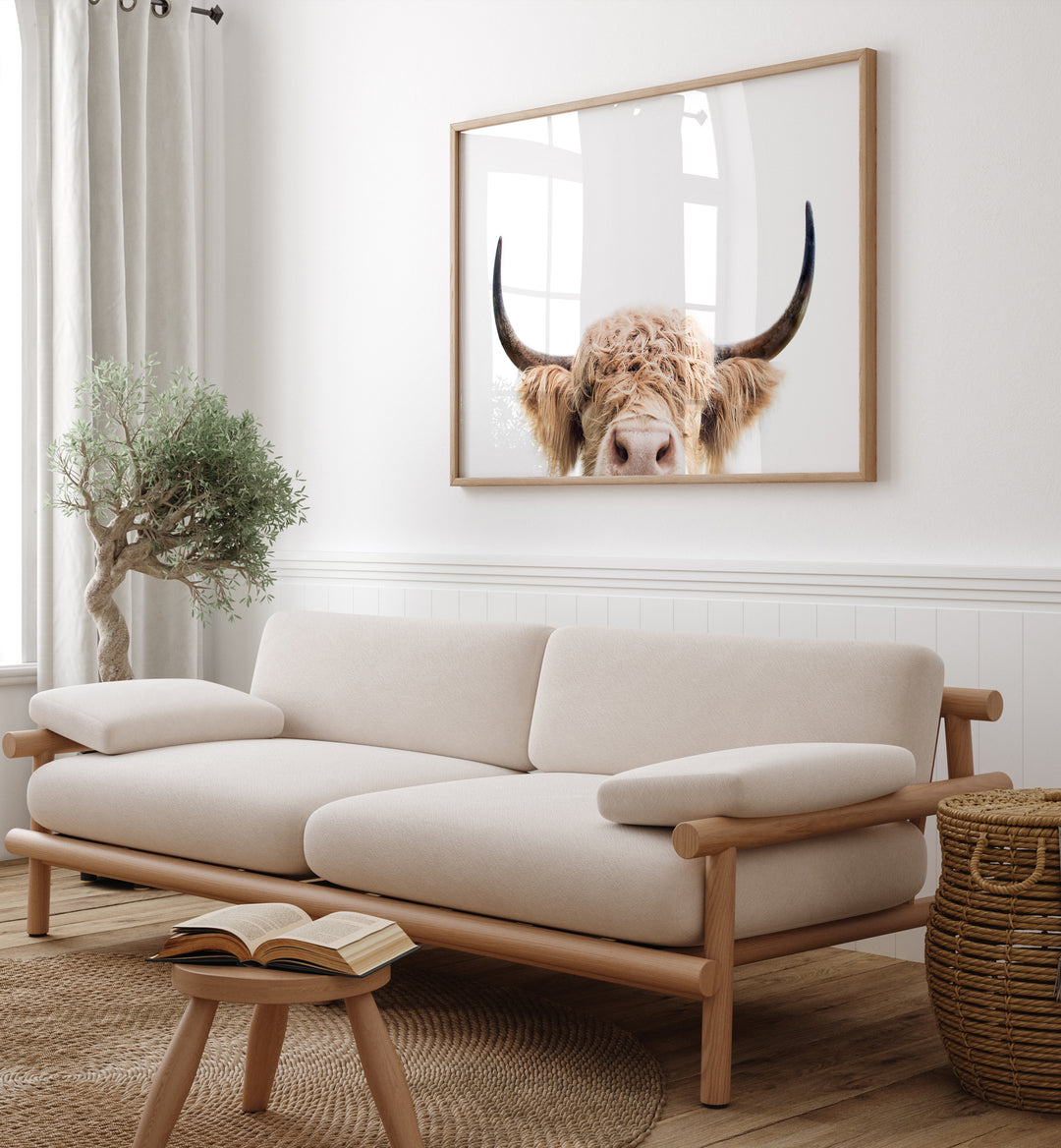 Charming PEEKING COW, KIDS ROOM PAINTINGS brighten any space, adding whimsical farm life decor to your home.