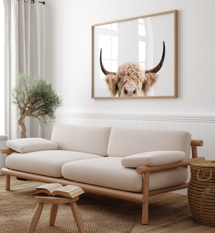 Charming PEEKING COW, KIDS ROOM PAINTINGS brighten any space, adding whimsical farm life decor to your home.
