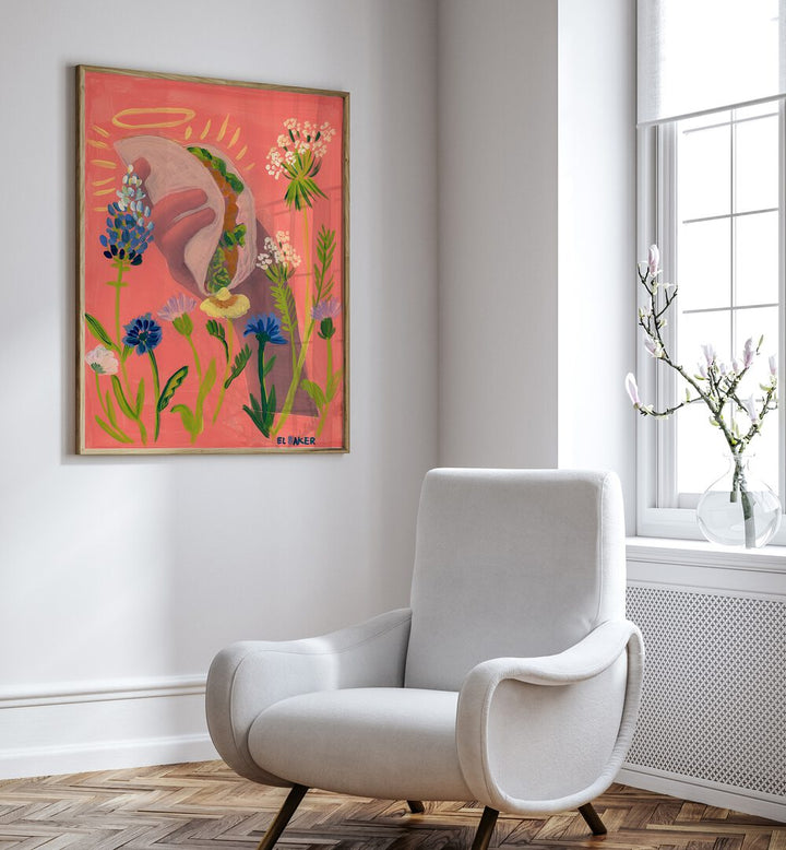 Vibrant TEXAS WILD FLOWERS TACO, KITCHEN POSTERS by Eleanor Baker, perfect for adding charm to any kitchen decor.