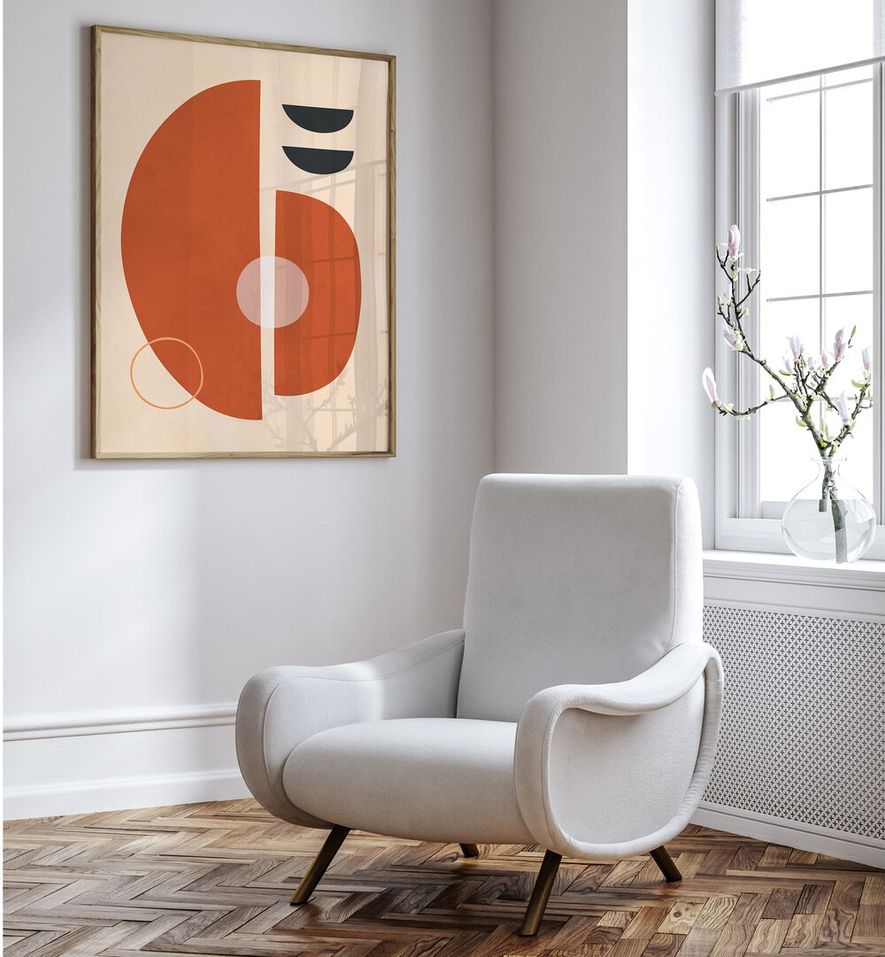 Stylish SEMICIRCLES IV, BOHO ART PAINTINGS enhance modern décor with vibrant colors and geometric designs.