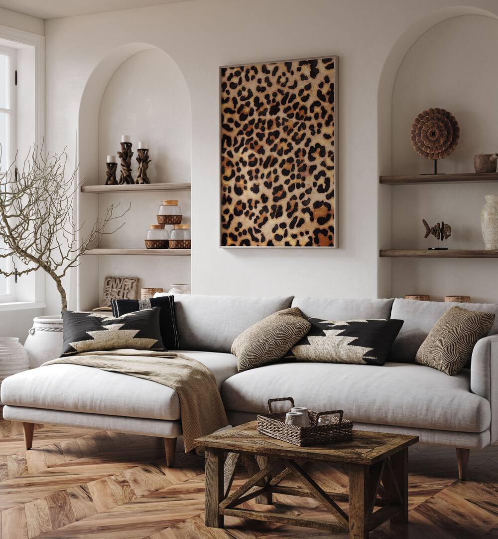 Captivating LEOPARD, ANIMAL PAINTINGS artwork by Emel Tunaboylu enhances modern interiors with elegance and style.