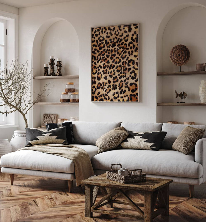 Captivating LEOPARD, ANIMAL PAINTINGS artwork by Emel Tunaboylu enhances modern interiors with elegance and style.