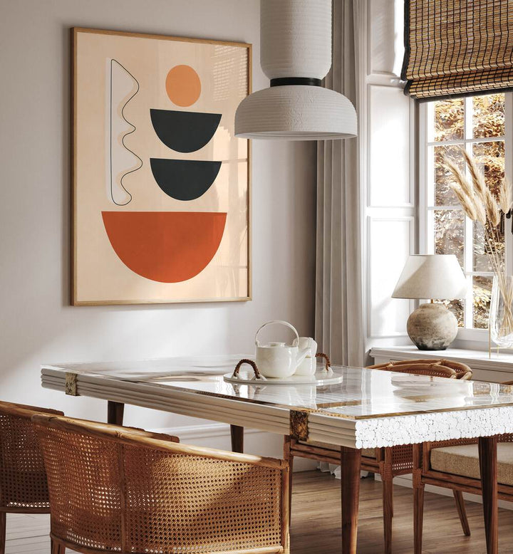 Bright and stylish SEMICIRCLES II, BOHO ART PAINTINGS enhance modern decor with geometric charm and creativity.