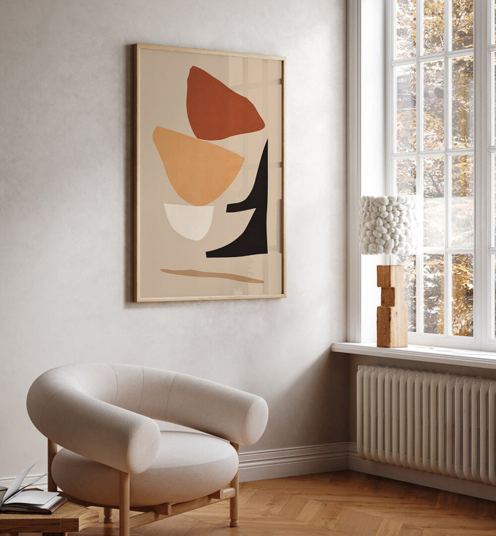 Stylish interior featuring EXPRESSIVE XI, GEOMETRIC ART PRINTS that enhance creative expression and imagination.
