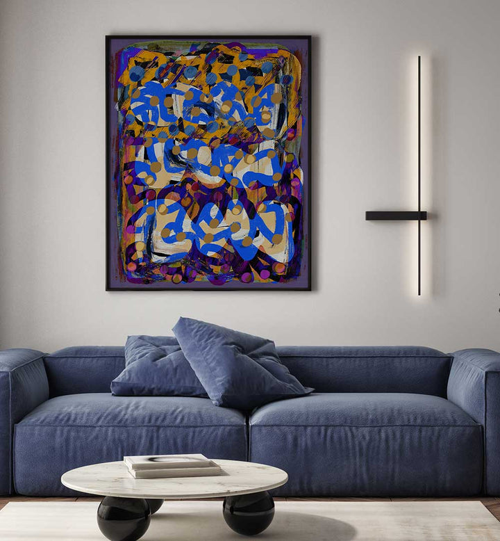 LINE ART PURPLE SUBSTRACT , ABSTRACT PAINTINGS