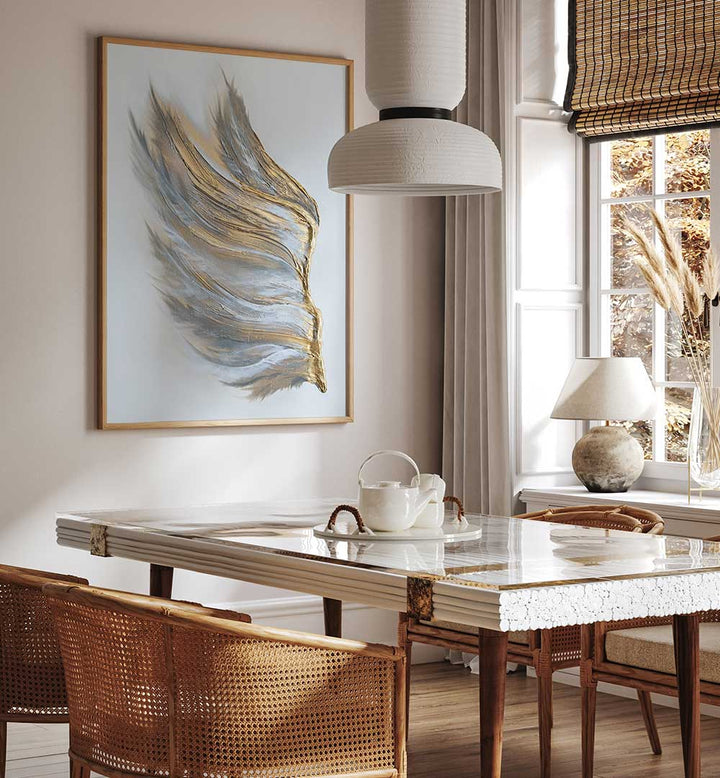 WING IN GOLD AND WHITE , FASHION POSTERS